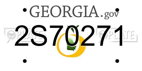 2S70271 Georgia License Plate