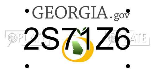 2S71Z6 Georgia License Plate