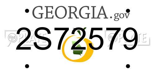 2S72579 Georgia License Plate
