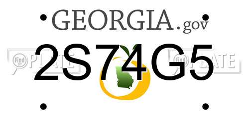 2S74G5 Georgia License Plate
