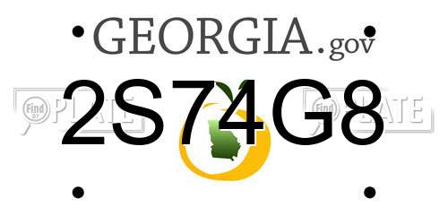 2S74G8 Georgia License Plate