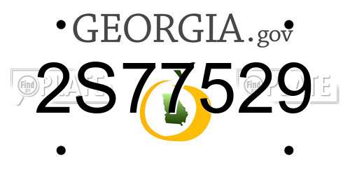 2S77529 Georgia License Plate