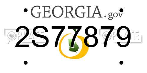 2S77879 Georgia License Plate