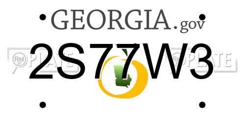 2S77W3 Georgia License Plate