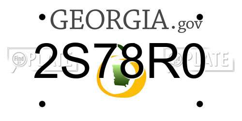 2S78R0 Georgia License Plate
