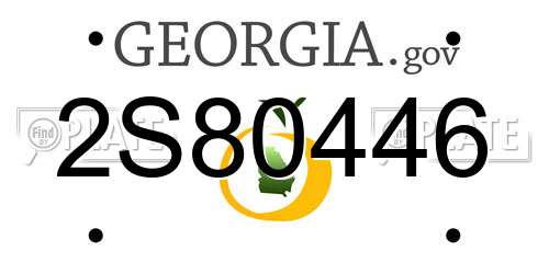 2S80446 Georgia License Plate