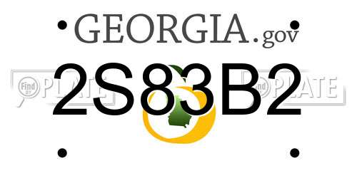 2S83B2 Georgia License Plate