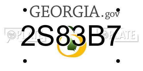 2S83B7 Georgia License Plate