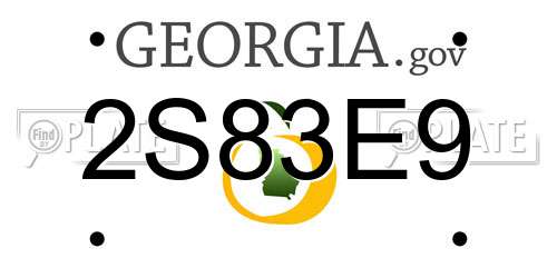 2S83E9 Georgia License Plate