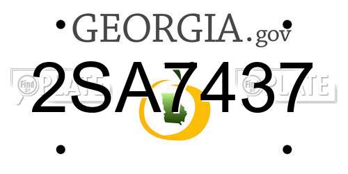 2SA7437 Georgia License Plate