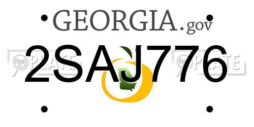 2SAJ776 Georgia License Plate