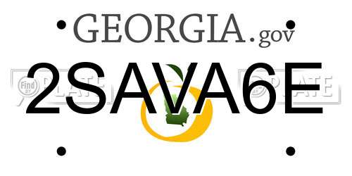 2SAVA6E Georgia License Plate