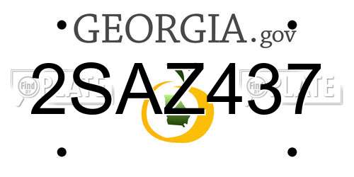 2SAZ437 Georgia License Plate