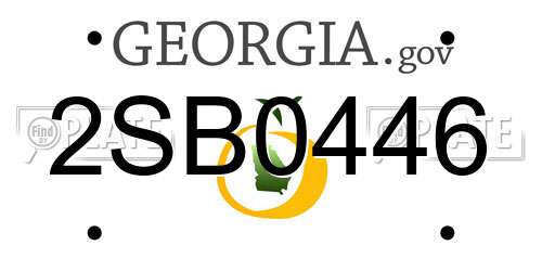 2SB0446 Georgia License Plate