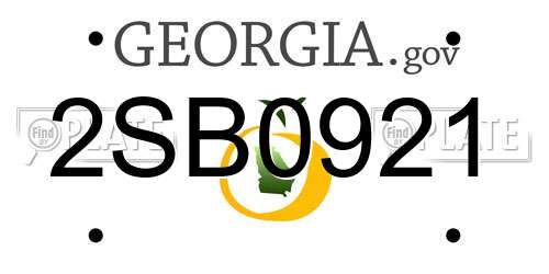 2SB0921 Georgia License Plate