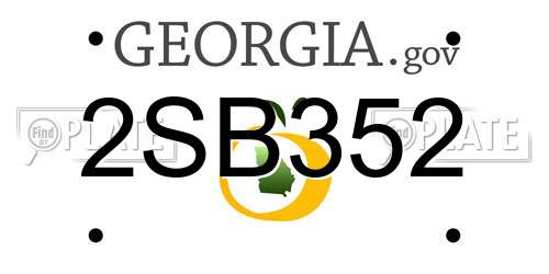 2SB352 Georgia License Plate