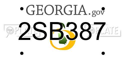 2SB387 Georgia License Plate