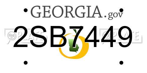 2SB7449 Georgia License Plate