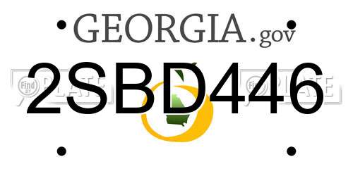 2SBD446 Georgia License Plate