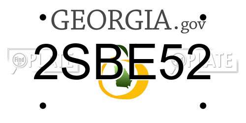 2SBE52 Georgia License Plate