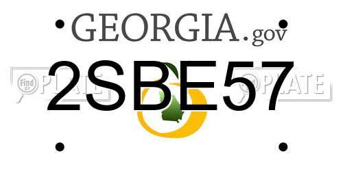 2SBE57 Georgia License Plate