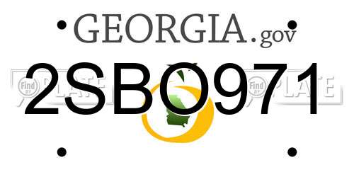 2SBO971 Georgia License Plate