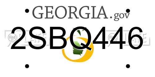 2SBQ446 Georgia License Plate