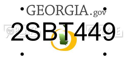 2SBT449 Georgia License Plate