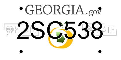 2SC538 Georgia License Plate