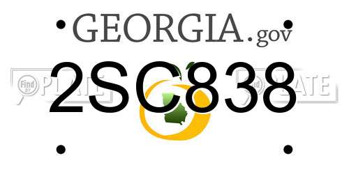 2SC838 Georgia License Plate