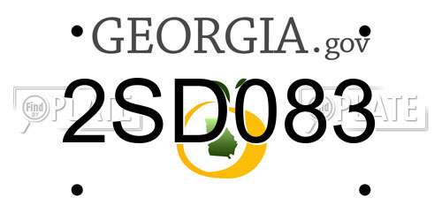 2SD083 Georgia License Plate