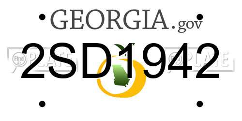 2SD1942 Georgia License Plate