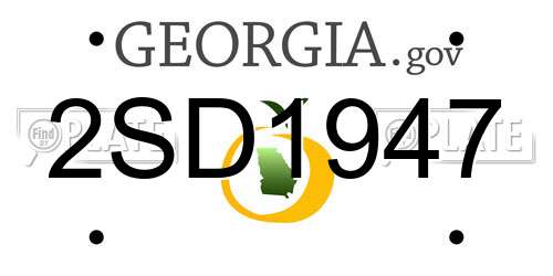 2SD1947 Georgia License Plate