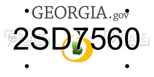 2SD7560 Georgia License Plate