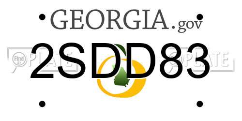 2SDD83 Georgia License Plate