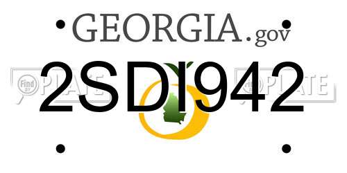 2SDI942 Georgia License Plate