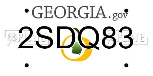 2SDQ83 Georgia License Plate