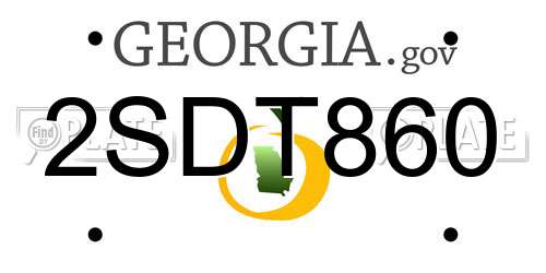 2SDT860 Georgia License Plate