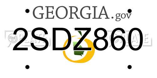 2SDZ860 Georgia License Plate