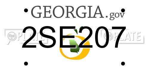 2SE207 Georgia License Plate