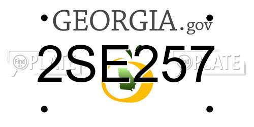 2SE257 Georgia License Plate