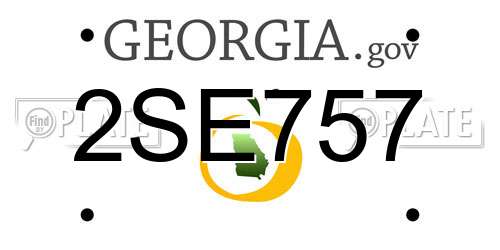 2SE757 Georgia License Plate