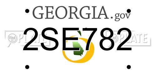 2SE782 Georgia License Plate