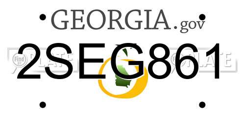 2SEG861 Georgia License Plate