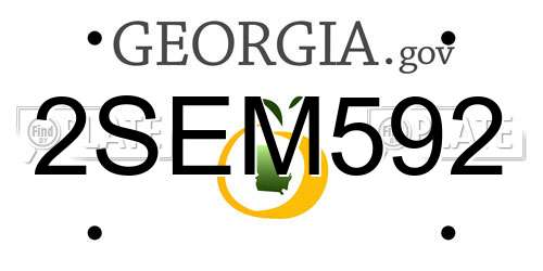 2SEM592 Georgia License Plate