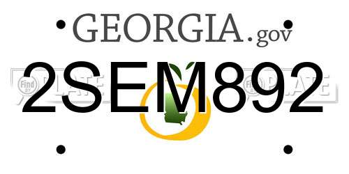 2SEM892 Georgia License Plate
