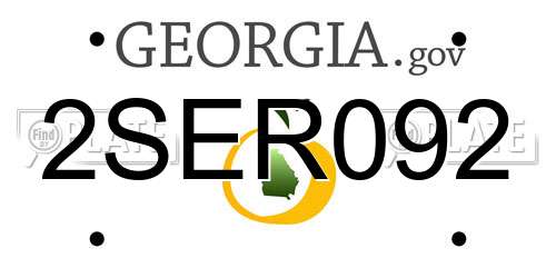 2SER092 Georgia License Plate