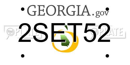 2SET52 Georgia License Plate