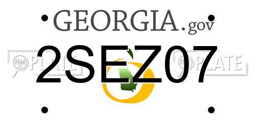 2SEZ07 Georgia License Plate