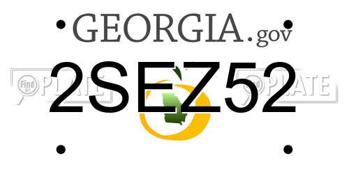 2SEZ52 Georgia License Plate